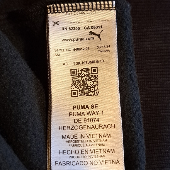 Puma Black Sweatshirt Iconic Logo Athletic Style Size XL - Picture 5 of 7